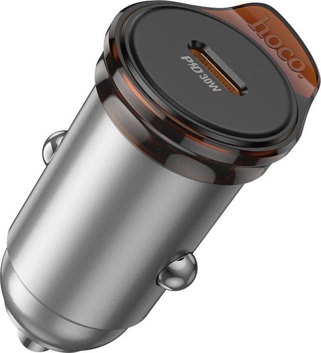 Produktbild Hoco Auto charger car charger 2 x Type C + cable Type C to Lightning PD QC 45W NZ16B metal gray