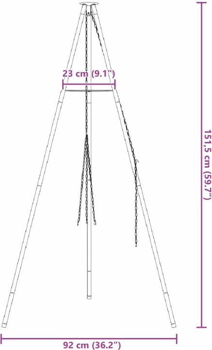 Immagine prodotto vidaXL Lagerfeuer Stativ (92 cm)