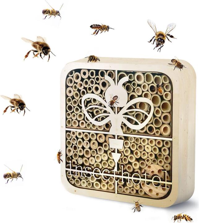 Actual product image Isotronic Insect hotel bee, child-friendly, natural wood (Bee, Wild bees, Ladybirds)
