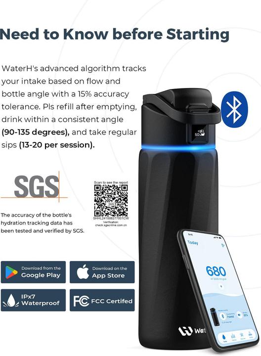 Productafbeelding WaterH - BOOST Chug Lid - Black (24oz./710ml) (0.71 l)