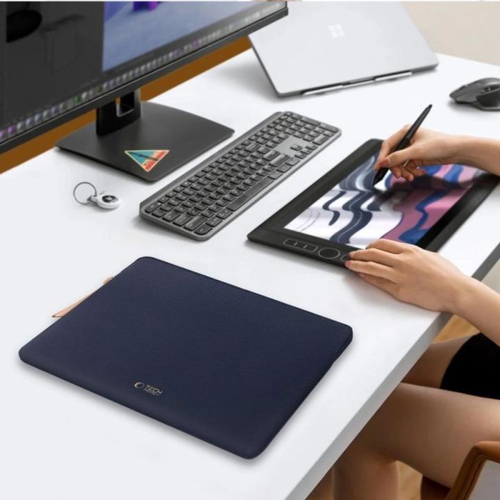 Produktbild Tech-Protect Fleece-Laptoptasche 13-14" - Blau (14", Universal)