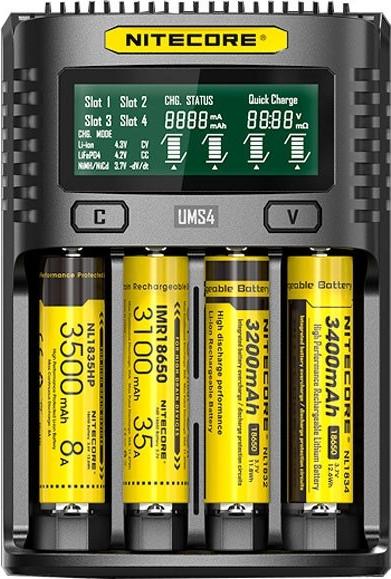 Actual product image Nitecore UMS4 USB-Schnell-Ladegerät (1 pcs., AAA, AA, Battery + charger)