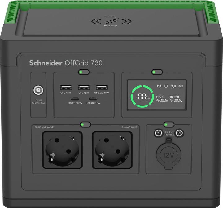 Produktbild APC Schneider OffGrid Portable Power Station 730 738Wh Lithium-ion 2 Schuko Sinewave (738 Wh, 6.40 kg)