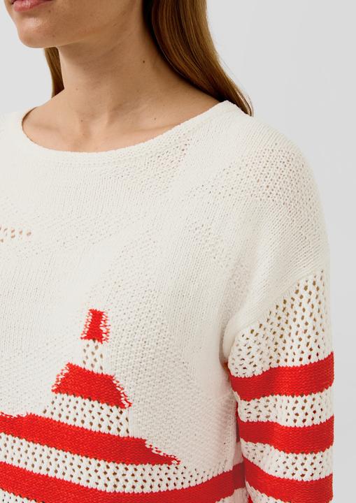 Produktbild s.Oliver Strickpullover Gestreifter Wollmix-Pullover im Relaxed Fit mit U-Boot-Ausschnitt (32)