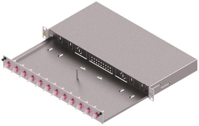 Actual product image ZVK EasyLan fibre optic distribution panel Basic LSB0B224Grade C 1U/12P 12xLC-Duplex OM4
