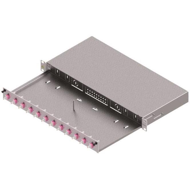 ZVK EasyLan LWL Verteilerfeld Basic LSB0B224Grade C 1HE/12P 12xLC-Duplex OM4 (CAT6, 0.58 m), Netzwerkkabel