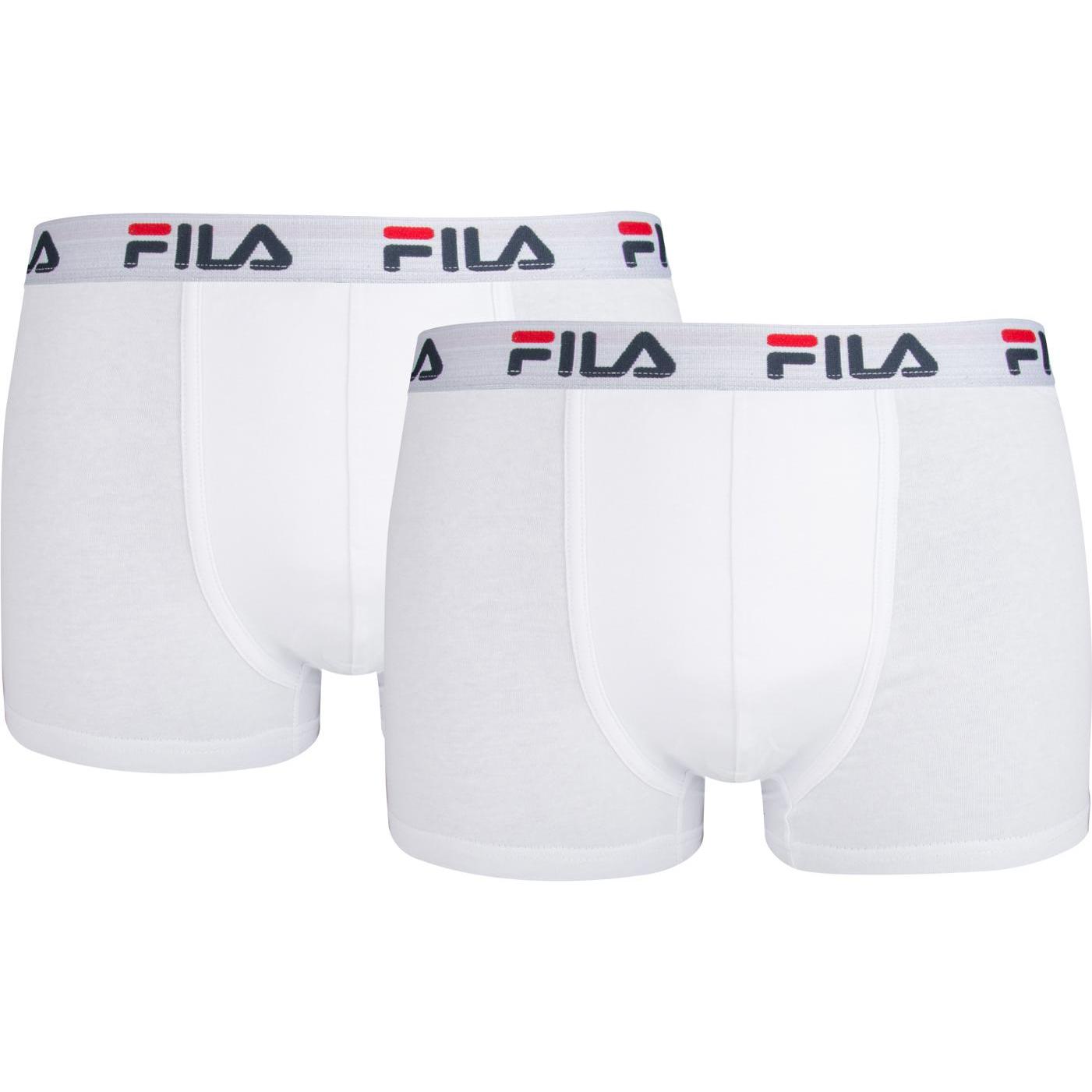 FILA, Herren, Unterhosen, Boxer 2 Pack Elastic With Logo, Weiss, (XXL, 2er Pack)