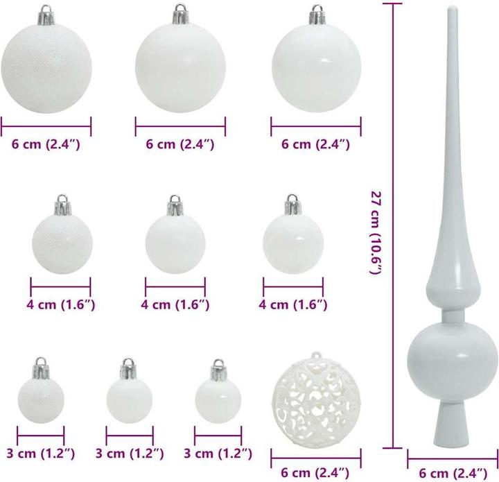 Produktbild vidaXL Weihnachtsornamente (120x)