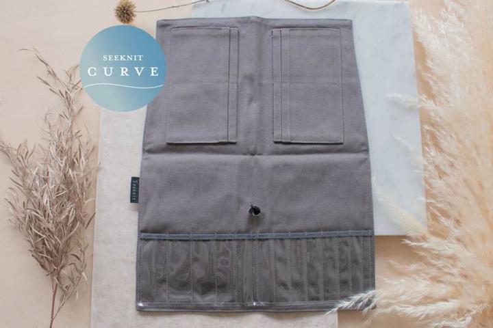 Actual product image Seeknit Fabric bag for interchangeable circular knitting needles dark grey