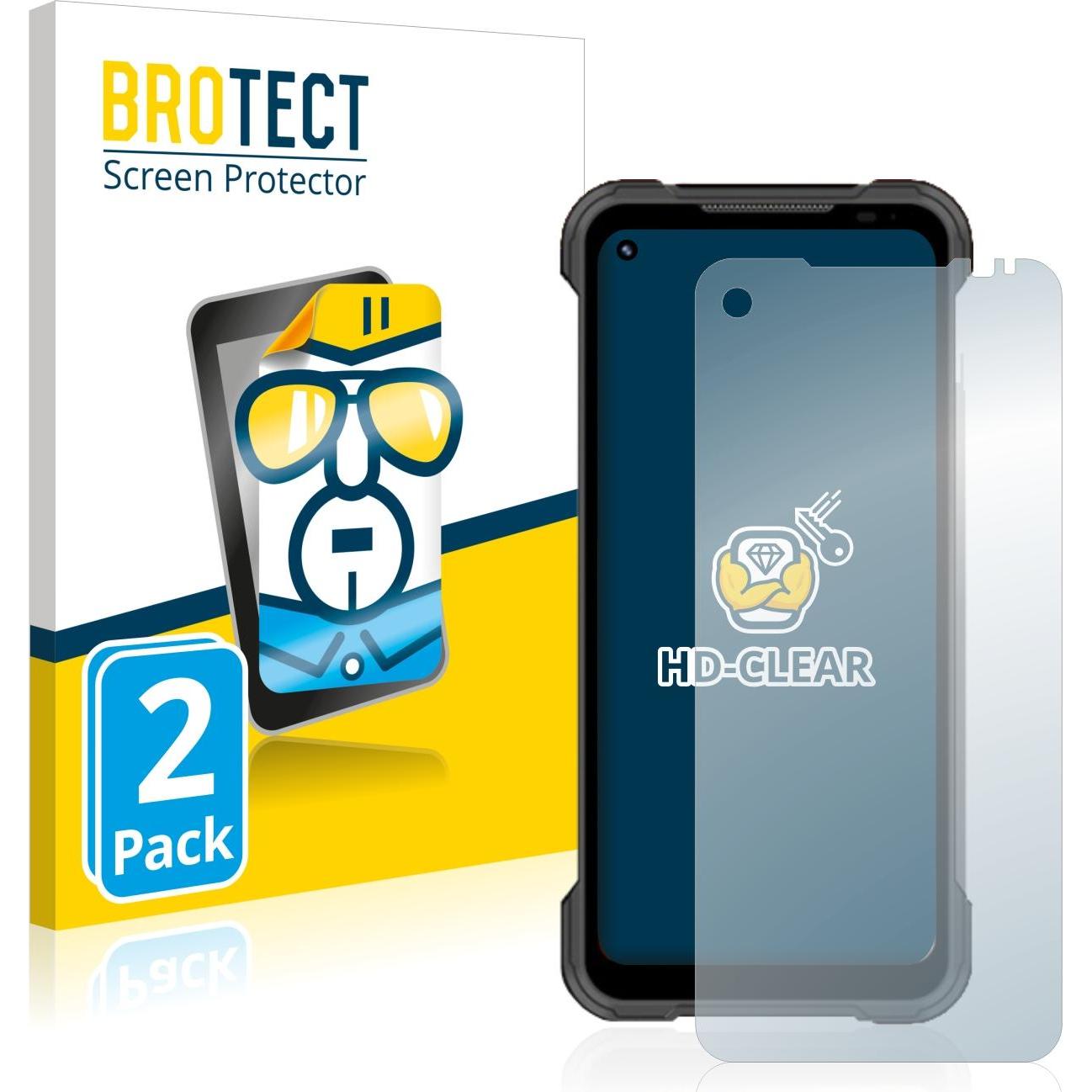BROTECT Pellicola Trasparente (2 pz., Doogee S97 Pro), Pellicola protettiva smartphone, Trasparente