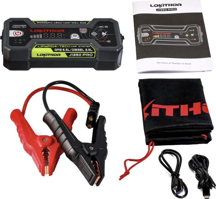 Produktbild Lokithor J1350 Pro 12V LIFEPO4 Jump Starter 1350 Amps (1350 A, 7000 mAh)