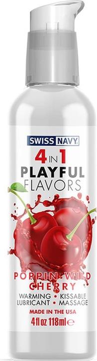Actual product image Swiss Navy 4 in 1 Poppin Wild Cherry 4 oz/118 ml (118 ml)