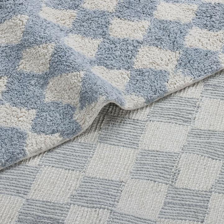 Produktbild Loberon Teppich Wayburn blau/creme (170 x 240 cm)