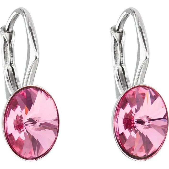 Evolution Group, Orecchini, - Pink oval earrings with Swarovski crystals 31276.3 rose