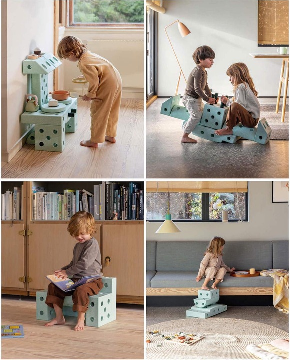 Image du produit Modu Dreamer-Set - Kit de construction XXL Jouet d'équilibre, toboggan, bascule