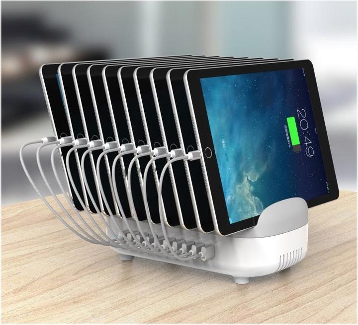 Produktbild Compulocks 10 Port USB Charg Dock station WHT UK (USB-A, 10 Ports)