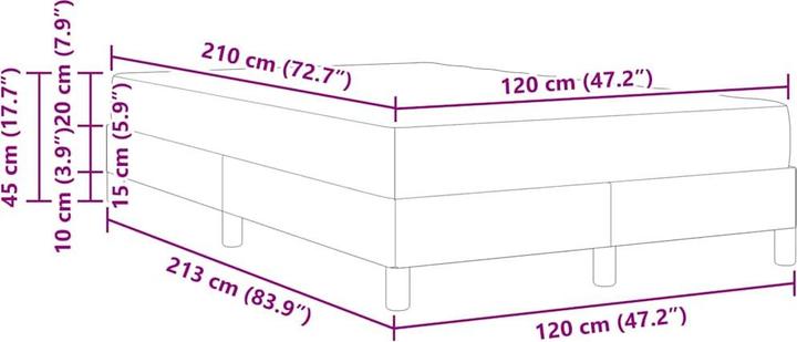 Image du produit vidaXL Boxspringbett Mit Matratze Samt Dunkelgrau (120 x 210 cm)