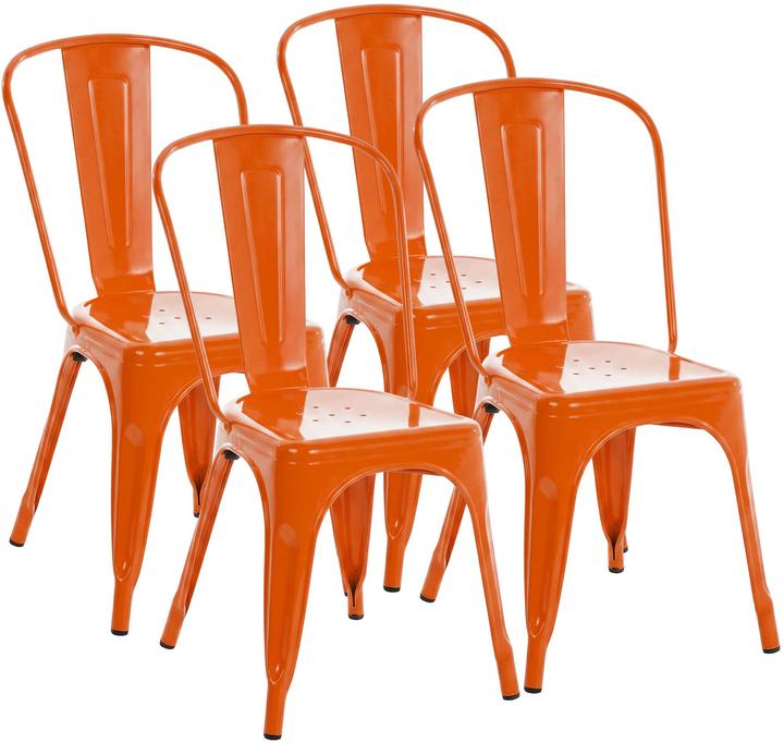 Image du produit CLP Lot de 4 chaises Benedikt, orange