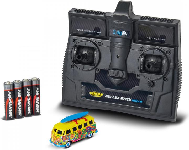 Produktbild Carson Modellsport 1:87 VW T1 Bus Flower Power 100% RTR 1:87 RC Einsteiger Mo (RTR Ready-to-Run)