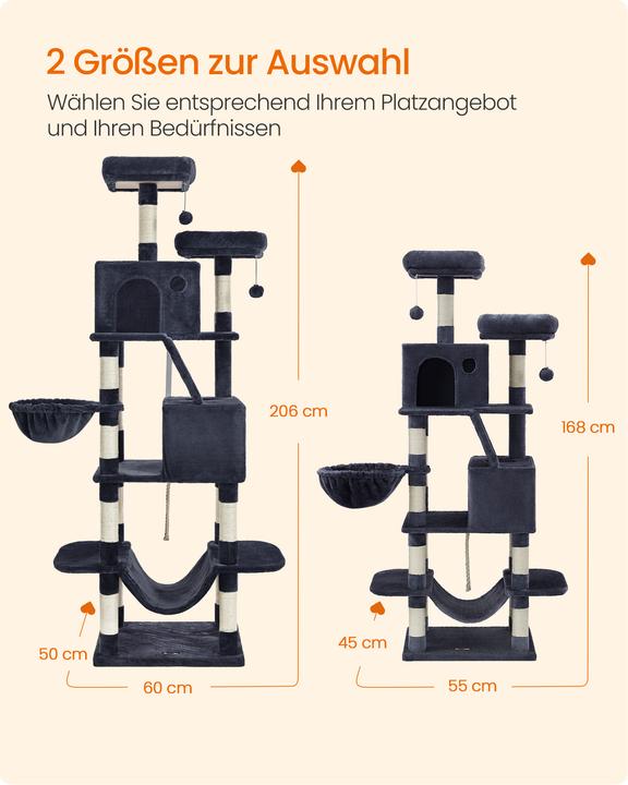 Produktbild Feandrea Kratzbaum (165 cm, Grau)