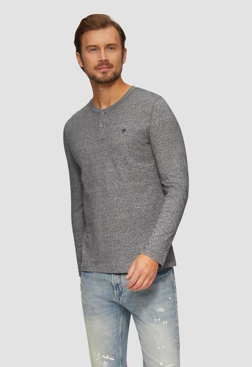 Produktbild S.Oliver T-Shirt Meliertes Longsleeve mit Henley-Ausschnitt (3XL)