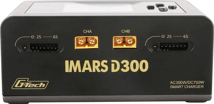 Actual product image Gens Ace IMARS D300 G-Tech Channel AC/DC 300W/700W RC Battery Charger-EU Black