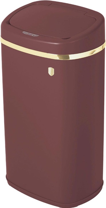 BerlingerHaus Design Abfalleimer aus Metall, mit Sensor, 58l, bordeaux (58 l)