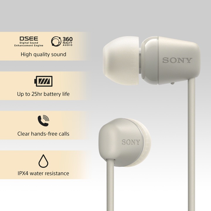 Image du produit Sony WI-C100 (pas de réduction du bruit, 25 h, Sans fil)