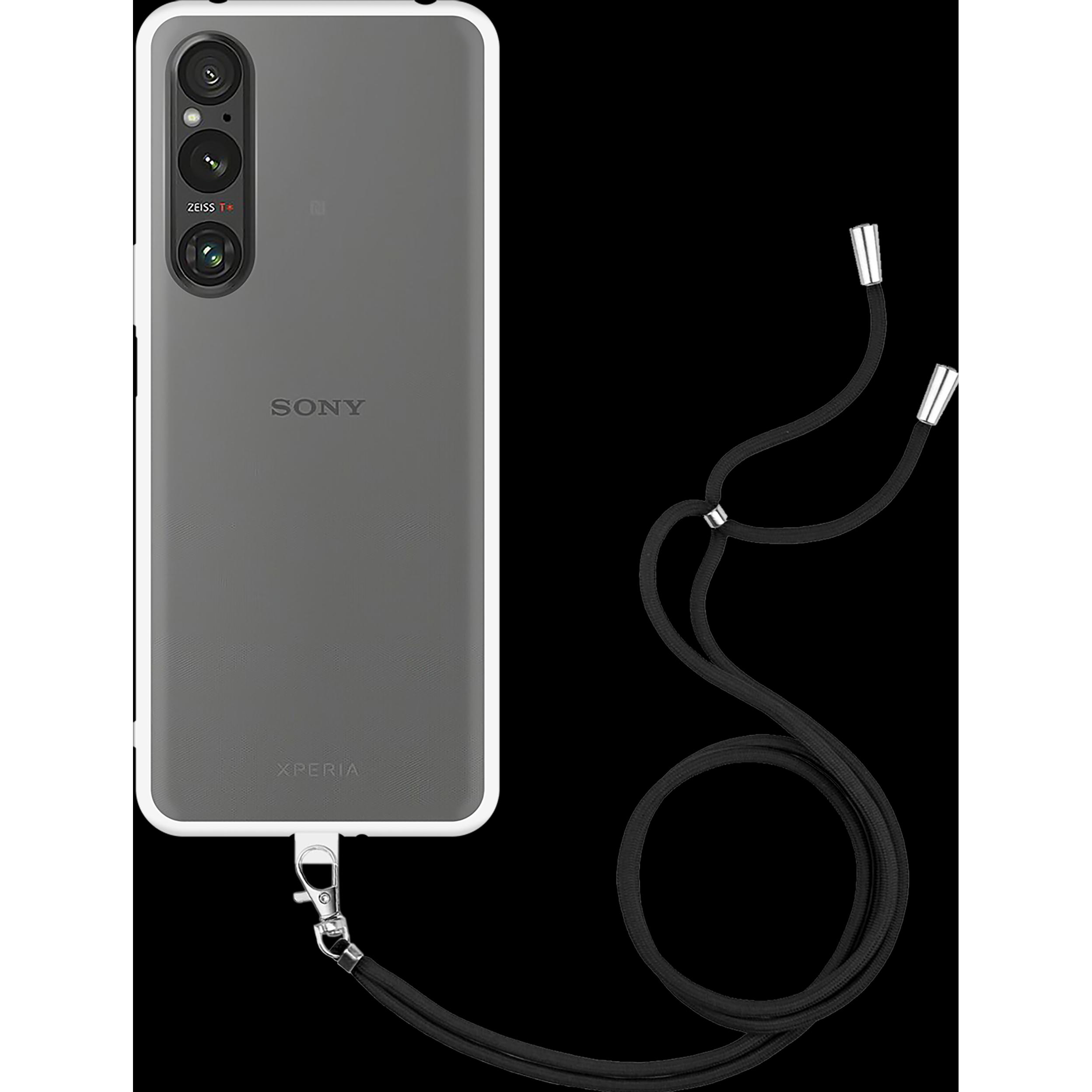 Cazy Handykette Hülle Kompatibel mit Sony Xperia 1 V - Silikon Handyhülle mit Band Necklace Hülle -, Handykette, Transpa...