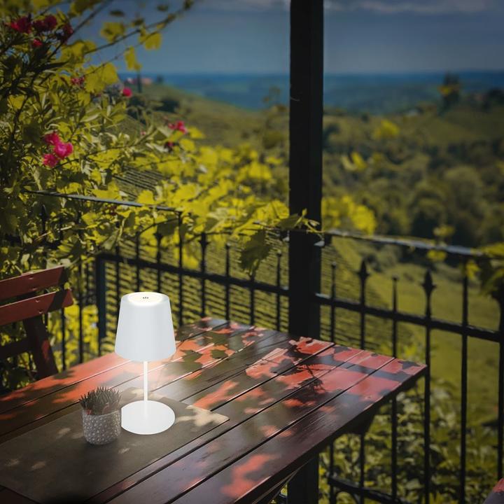 Produktbild B.K.Licht LED Akku Tischleuchte, IP44, 2,5W, weiss (200 lm)