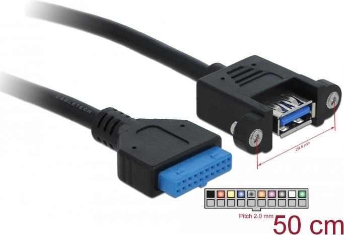 Produktbild Delock USB3 Pinheader Kabel intern, 50cm (0.50 m, USB 3.0)