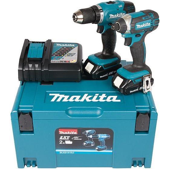 Makita, Bohrmaschine + Akkuschrauber, DLX2141AJ Cordless Tool Kit 18V 2x2.0Ah Li-ion (DDF453 + DTD152) (Akkubetrieb)