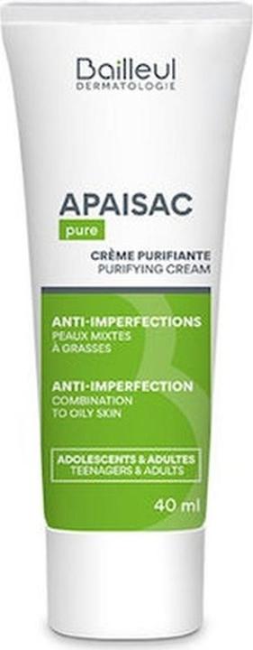 Actual product image Biorga Apaisac Pure Purifying Cream - 40ml For Mixed To Oily Skin (Cleansing lotion, 40 ml)