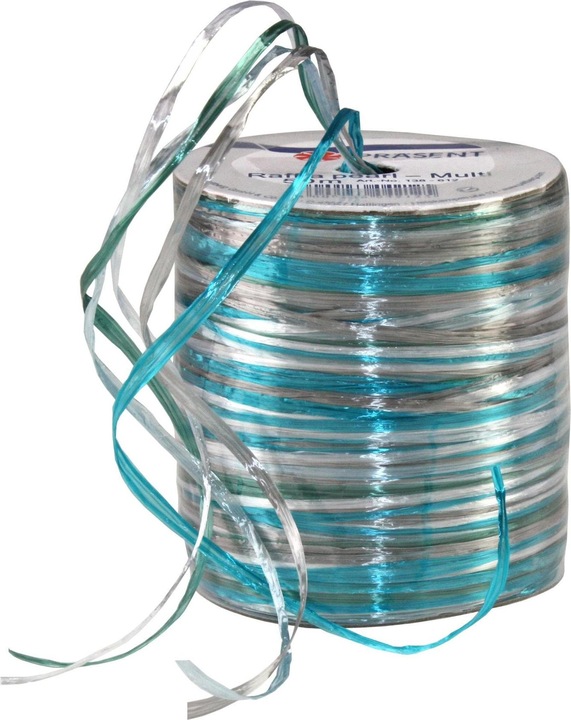 Produktbild Pattberg Geschenkband Raffia Pearl 50 m, Blau-Töne (Geschenkband, 1 x)