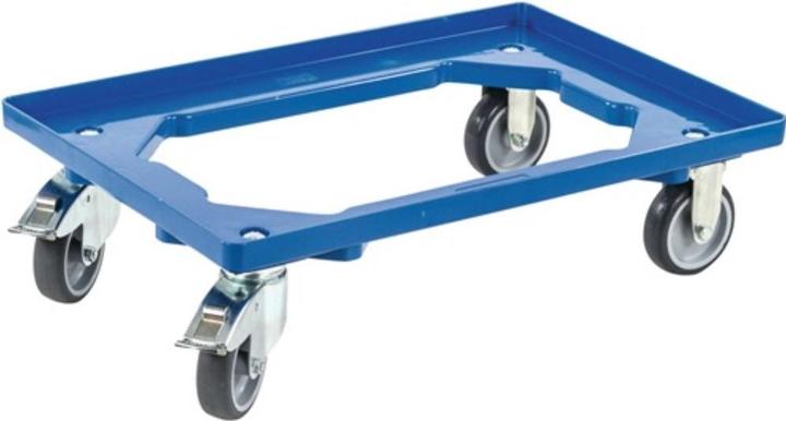 Produktbild Allit Kistenroller Tragfähigkeit 250 kg Gummi-Bereifung L600xB400mm Kunststoff blau (300 kg)