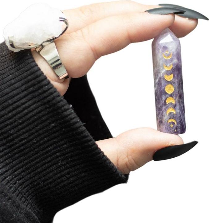 Actual product image Something Different Amethyst Moon Phases Crystal