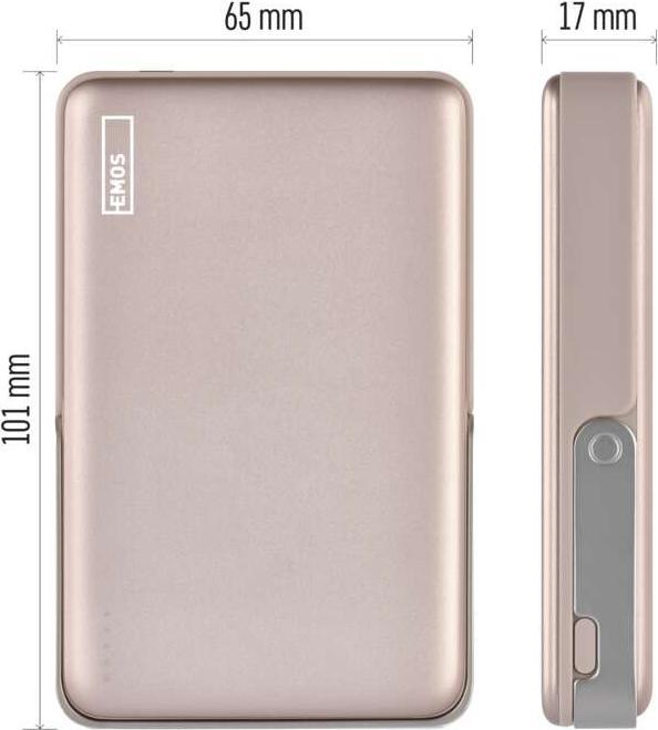 Actual product image Emos POWERBANK WI1031 10000 mAh ROSEGOLD 1xUSB-C (10000 mAh, 20 W, 38.70 Wh)