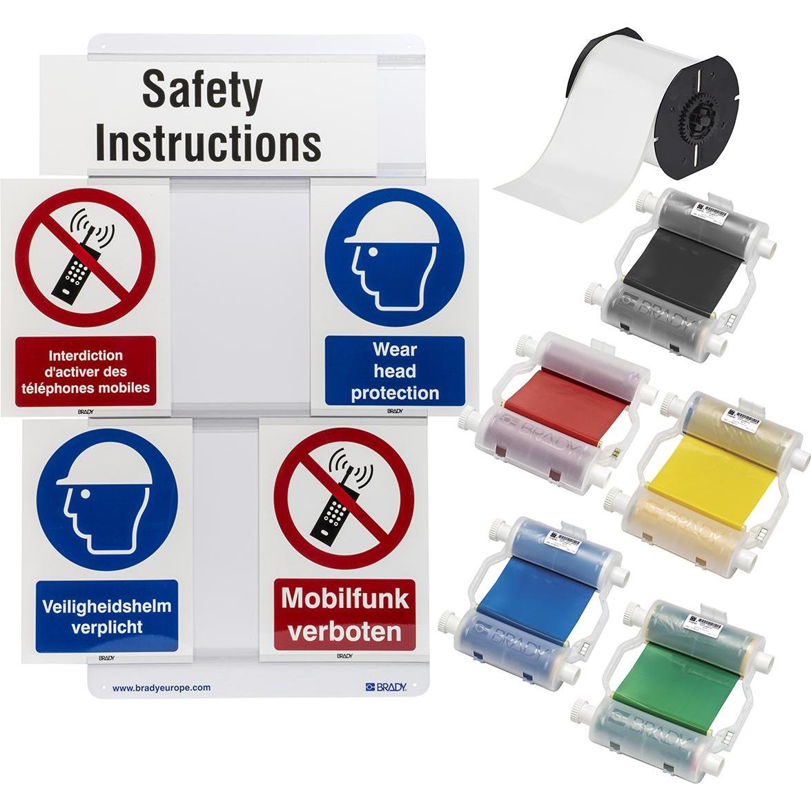 Brady, Rotolo di etichette, B30-RIGID SIGN-KIT, set per cartelli e pannelli stabili per stampanti BBP3x - VERSIONE 2 (1 set)