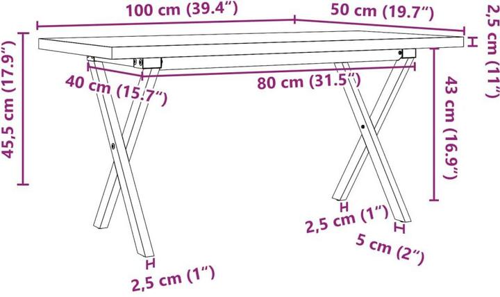 Image du produit vidaXL Couchtisch (50 x 50 x 45.50 cm)