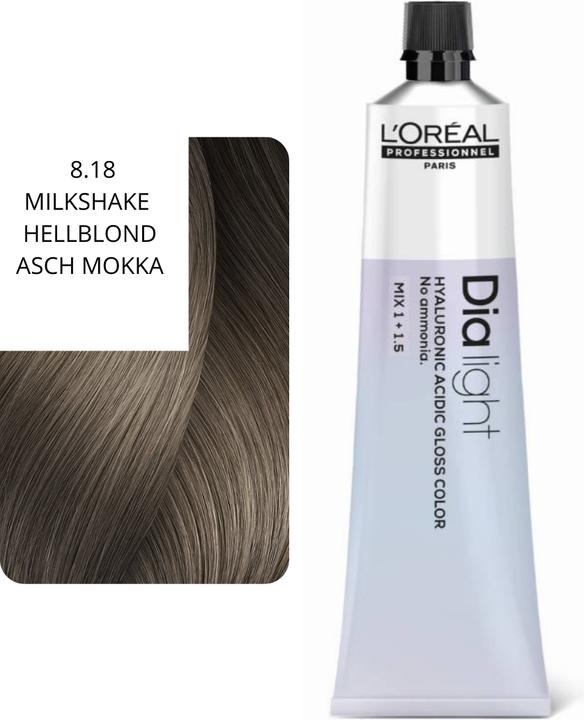 Image du produit L'Oréal Professionnel L'Oral Professionnel Dialight 818 Milkshake Hellblond Ash Mocha 60ml Hair Color (Blond clair Ash Mocha)