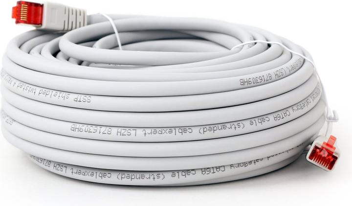 Actual product image Gembird S/FTP Cat. 6A LSZH patch cord, grey, 45 m (S/FTP, CAT6a, 45 m)