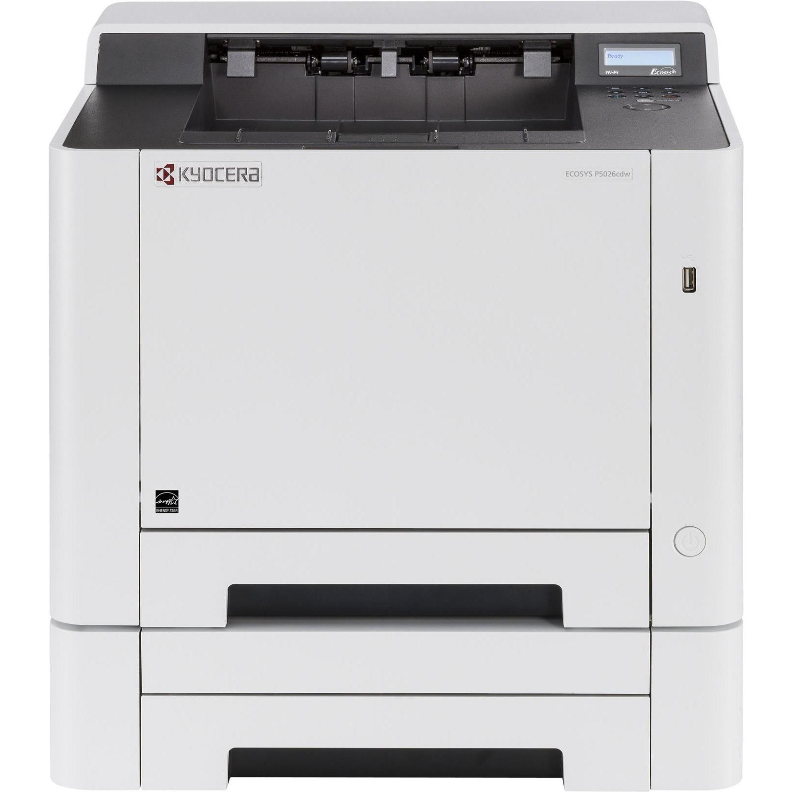 Kyocera P5026cdw/Plus Laser Color Printer 27ppm A4 Duplex Wlan Climate Protection System (Laser, Farbe), Drucker, Grau
