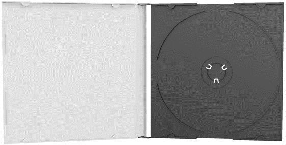 Produktbild MediaRange CD-Leerhülle, schmal, für 1 Disc maschinenfähig, schwarzes Tray