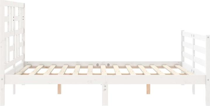 Produktbild vidaXL Massivholzbett mit Kopfteil Weiss 5FT King Size (150 x 200 cm)