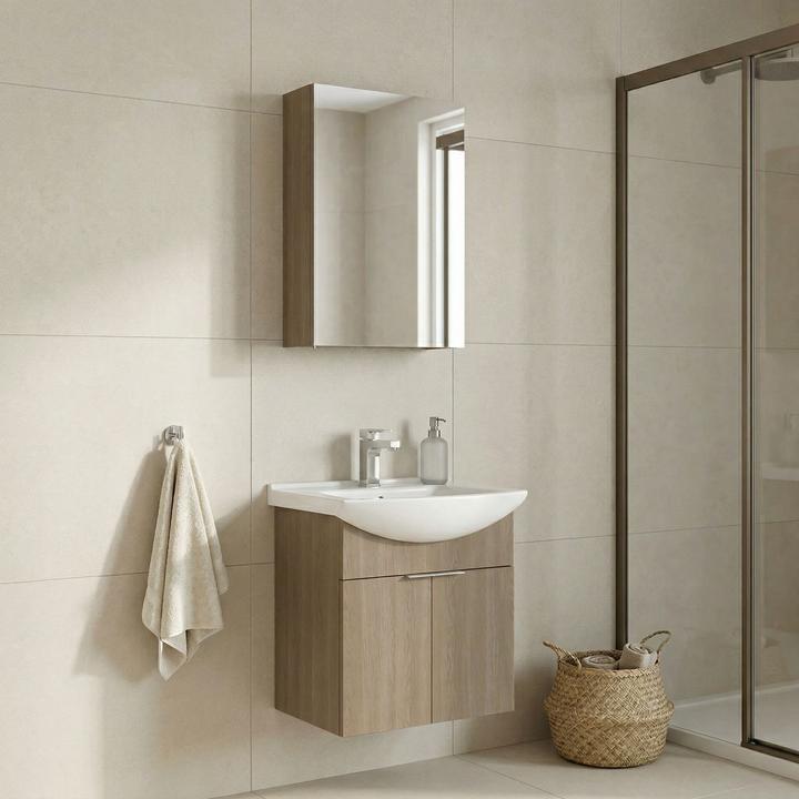 Produktbild Homitis Purus 55 Bathroom Cabinet With Sink & Mirror Set (2 Pieces)
