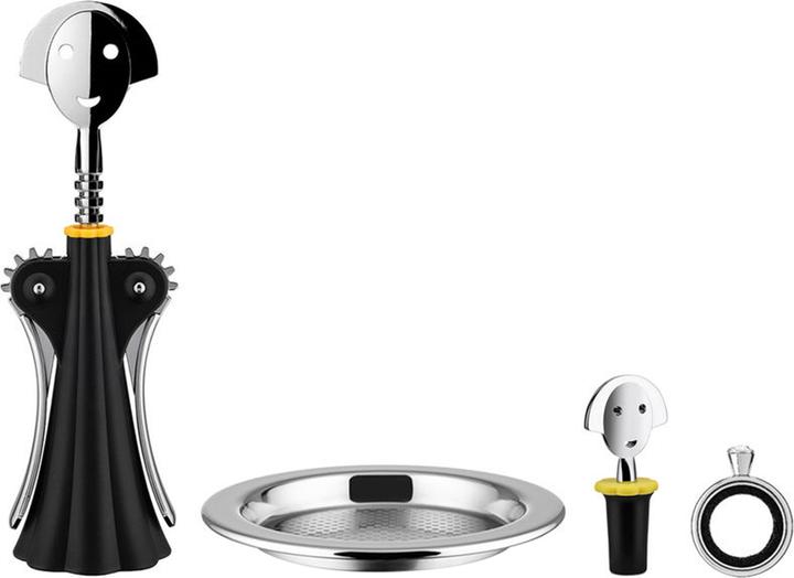 Produktbild Alessi Geschenkset Wein schwarz (Weinverschluss)