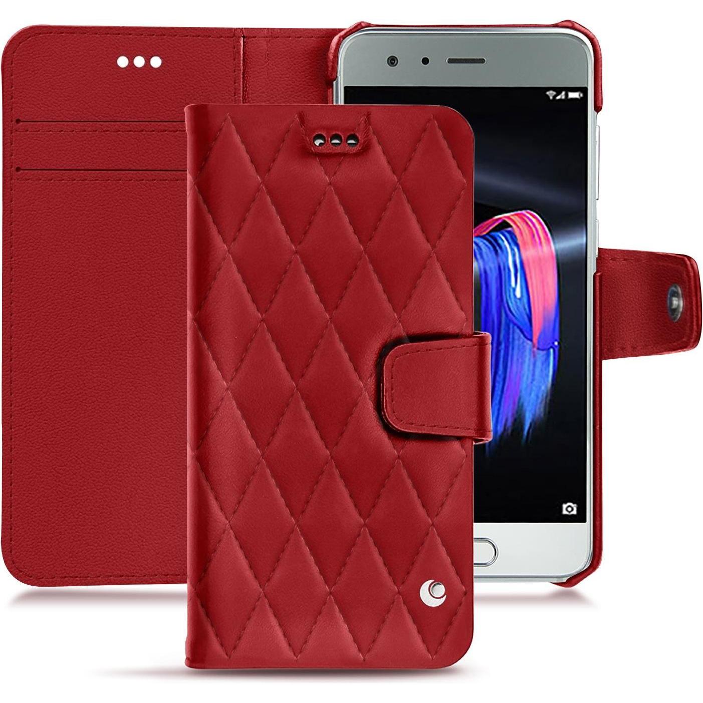 Noreve Lederschutzhülle Wallet (Honor 9), Smartphone Hülle, Rot