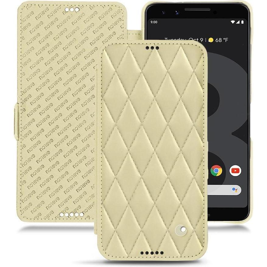 Noreve Lederschutzhülle horizontal (Google Pixel 3 XL), Smartphone Hülle, Beige