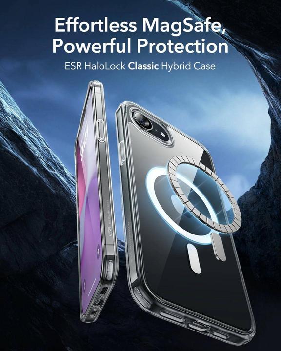 Actual product image ESR Classic Hybrid Halolock MagSafe iPhone 16e Case - Clear (Apple iPhone 16e, Apple iPhone 17e)