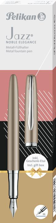 Actual product image Pelikan Fountain pen (cartridge filling system) fountain pen Jazz® Noble Elegance P36, 1 ST in gift (gray beige, Taupe, 1x)